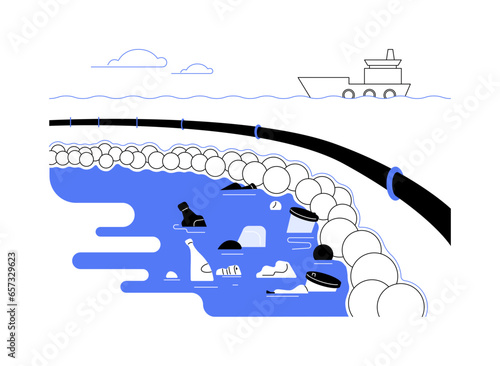 Ocean cleanup project abstract concept vector illustration.