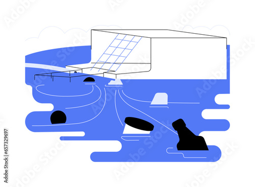 River cleanup abstract concept vector illustration.