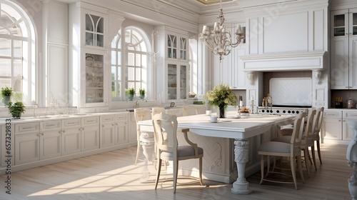 Bright and Spacious Kitchen with White Cabinetry