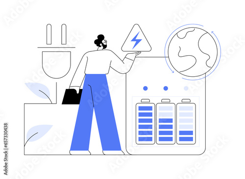 Rechargeable batteries abstract concept vector illustration.