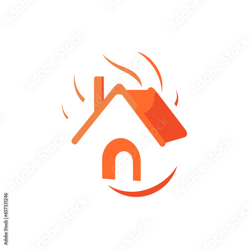 ector house logo icon. negative space style