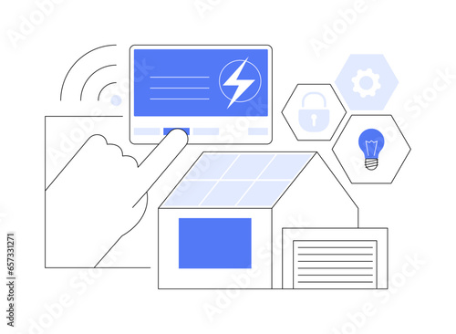 Home energy monitor abstract concept vector illustration.