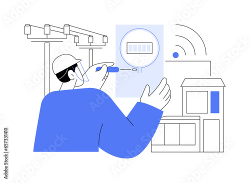 Smart meter abstract concept vector illustration.