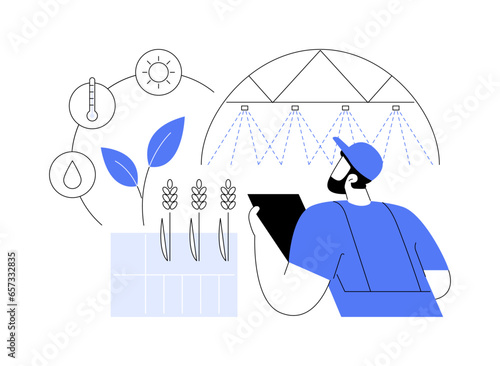 Variable rate irrigation abstract concept vector illustration.