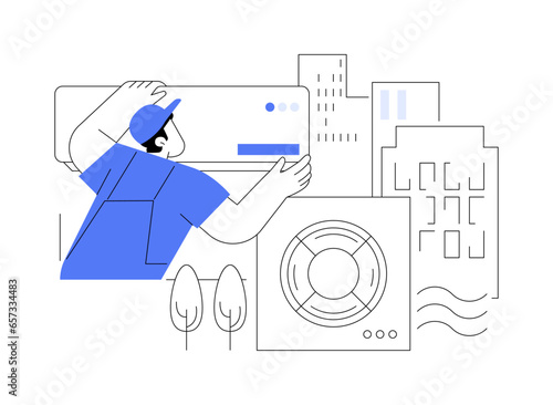 Industrial air conditioning abstract concept vector illustration.