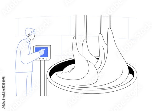 Dough mixing abstract concept vector illustration.