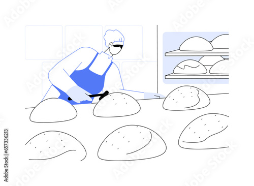 Bread forming abstract concept vector illustration.