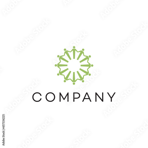 Community sun nonprofit organization unity education system global youth people business, logo, design, brand identity, flat logo, company, editable, vector