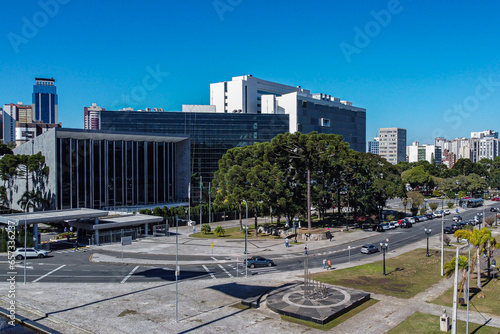 Legislative Assembly of Paraná, seat of the state Legislative Power, place of creation of state laws, with its characteristic architecture and located in Curitiba, capital of Paraná.