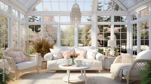 Bright and Airy Sunroom with White Decor 