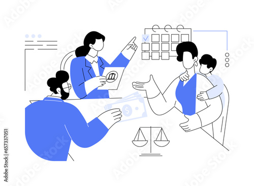 Child support payments abstract concept vector illustration.