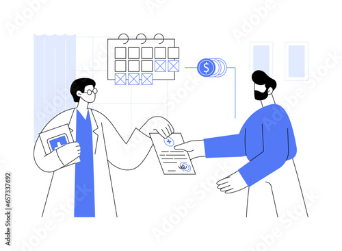 Receive paid sick leave abstract concept vector illustration.