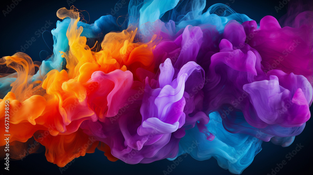 Vibrant Plumes of Colored Smoke Intertwining and Dancing - A Kaleidoscope of Artistry Vibrant Plumes of Colored Smoke Intertwining and Dancing - A Kaleidoscope of Artistry