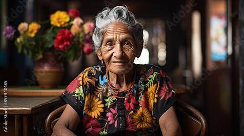 Central American Latina Grandma: A Portrait of Culture and Wisdom photo