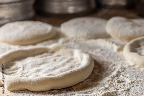 Pizza Dough on Flour