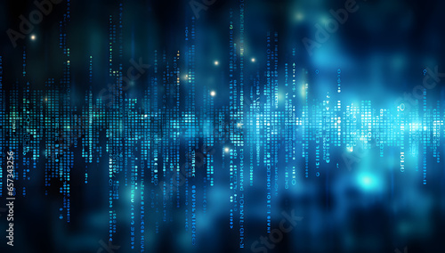 Background of Binary Code in Blue