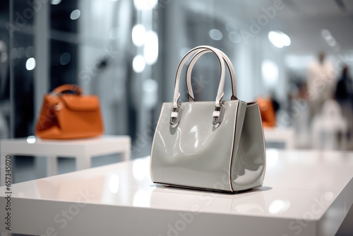 Indulge in luxury at a fashionable boutique, offering an exquisite collection of expensive designer handbags. Elegance, style, and glamour define this modern retail space, perfect for the stylish woma