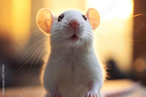 Liebenswerte Gefährten: Niedliche Ratte als intelligentes und neugieriges Haustier © Seegraphie
