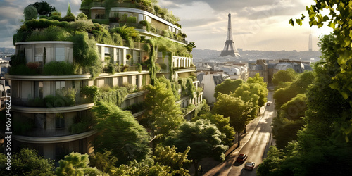 Paris of the Future: Lush Ecology. Generative AI.