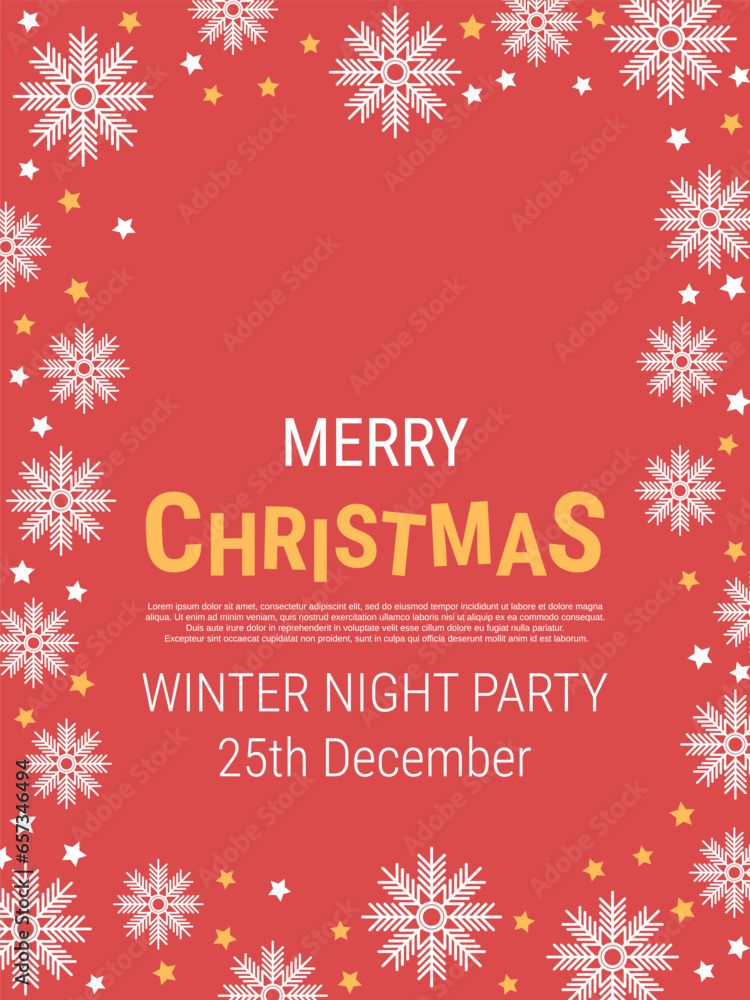 Christmas and New Year flat design style vector flyer template Christmas and New Year flat design style vector flyer template
