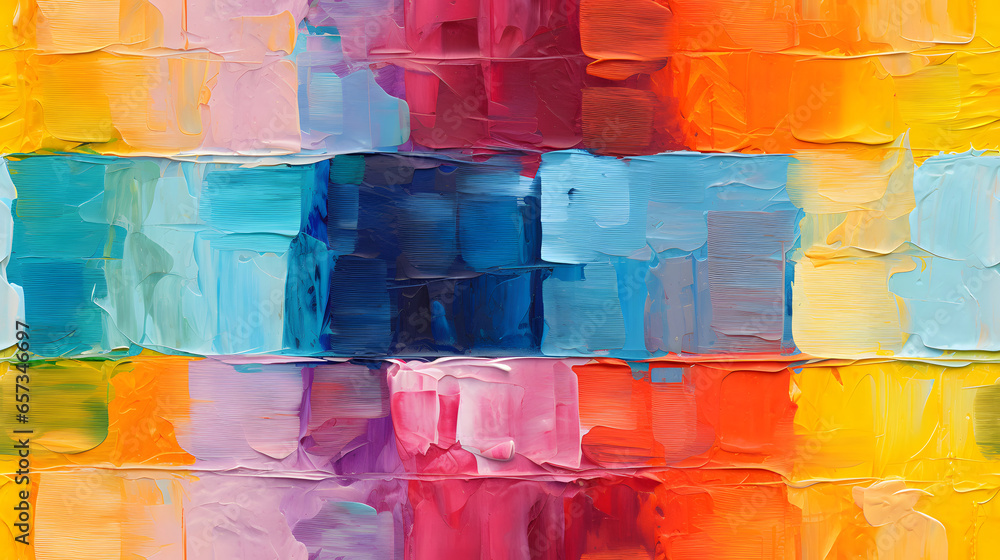 Fototapeta premium Seamless Tile - Oil Paint, Impasto, Palette Knife Texture - Repeating Pattern - Generative AI