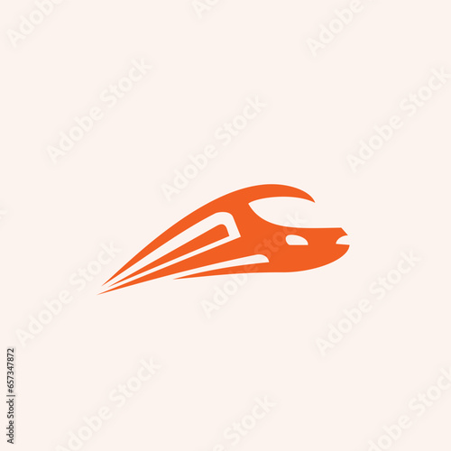 modern high speed bullet train logo