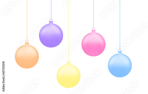 Hanging colorful Christmas balls 