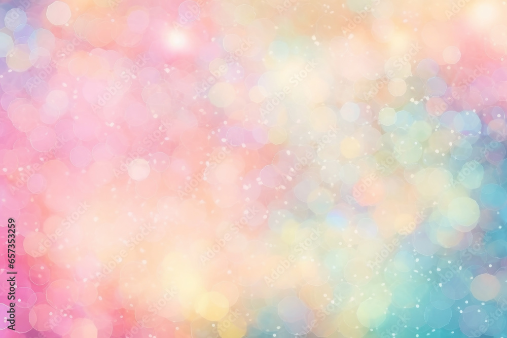 Rainbow blurred background, abstract soft pastel bokeh and lights