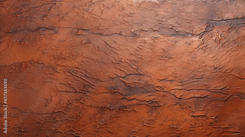 Closeup of a burnt copper texture with a hammered and textured finish. The surface is a dark, matte color with hints of metallic shine in the grooves and indentations.