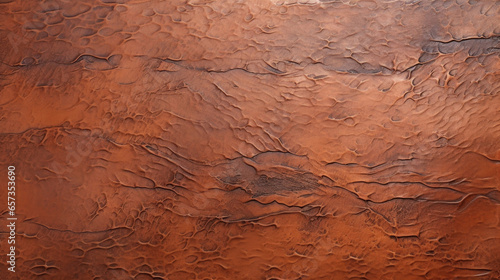 Closeup of a burnt copper texture with a hammered and textured finish. The surface is a dark, matte color with hints of metallic shine in the grooves and indentations.