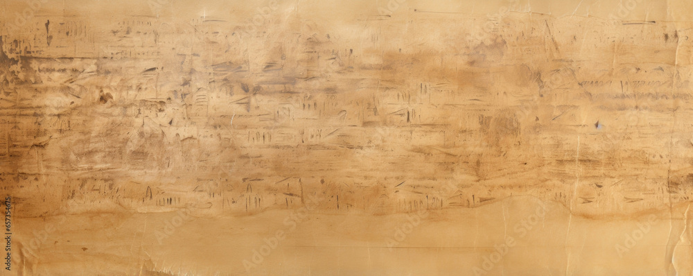 Texture of papyrus displaying a faded, weathered look with visible cracks and creases, revealing its age and authenticity. The color is a muted, soft beige with hints of warm yellow.