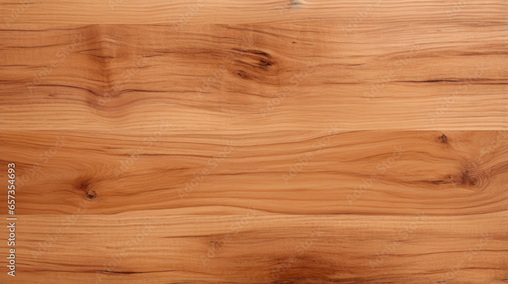 Fototapeta premium Texture of tan medium wood with a matte finish, showcasing its natural imperfections and knots. Its sy and durable quality makes it suitable for heavyduty furniture.