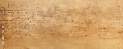 Texture of papyrus displaying a faded  weathered look with visible cracks and creases  revealing its age and authenticity. The color is a muted  soft beige with hints of warm yellow.