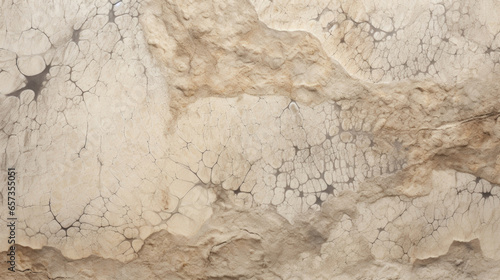 Texture of limestone with intricate fossil imprint This limestone showcases an intricate fossil imprint, resembling a delicate lace pattern. The fossils are wellpreserved and clearly defined, photo