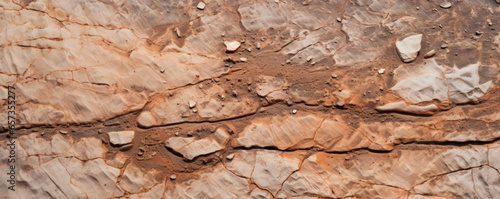 Detailed view of Rhyolites finegrained texture, revealing a fine and almost powdery texture, characteristic of its slow cooling process deep within the Earths crust. photo