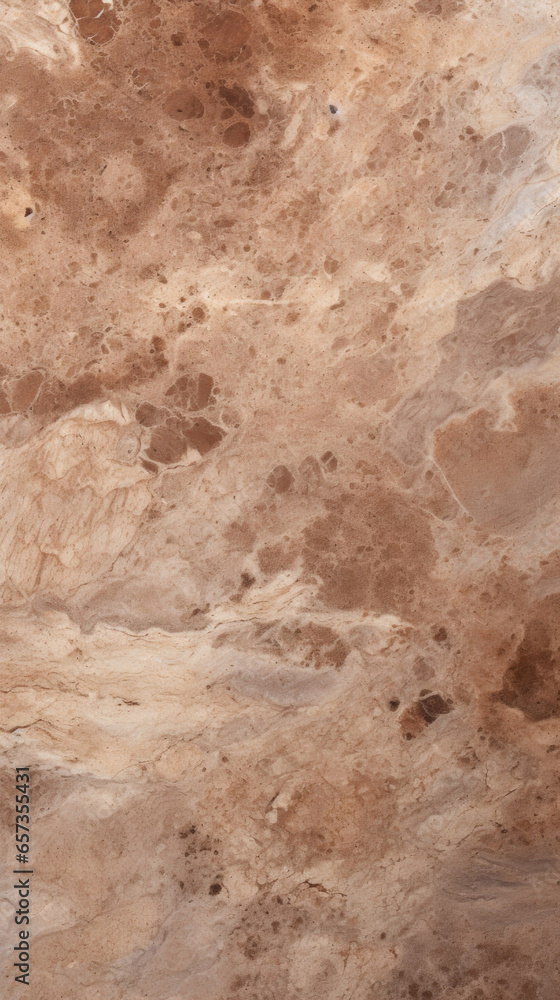 Closeup of Pitted Travertine with a mixture of light and dark brown shades, showcasing its natural pitting and ing. The texture is rough and aged, giving it a rustic appearance.