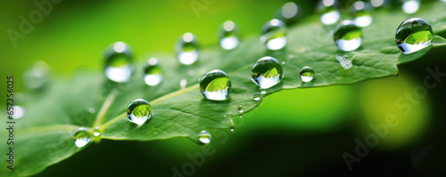 Crystalclear droplets clinging to the greenery, reflecting the world around them in a mesmerizing display.