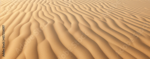 Closeup of a tall sand dune in a desert, with a ridged and textured surface. The sand is loose and granular, easily crumbling underfoot as if it were composed of tiny grains of sugar.