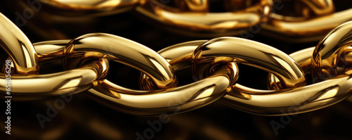 Closeup of a Gold chain texture, with interlocking links and a smooth, cool feel.