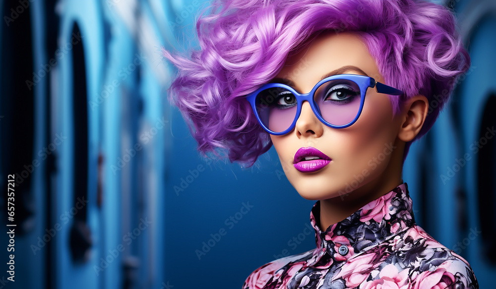 Woman with unusual and surprising appearance. Modern and innovative style. AI generated Woman with unusual and surprising appearance. Modern and innovative style. AI generated