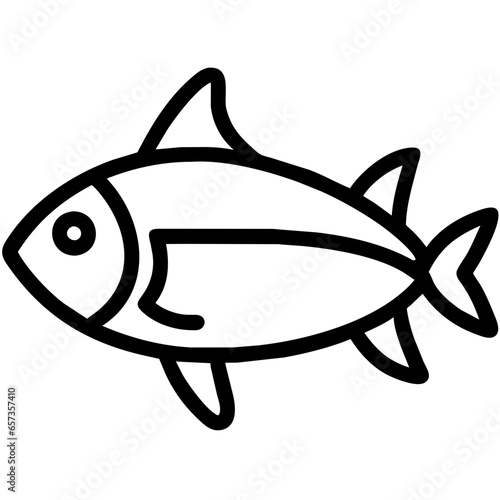 Albacore Tuna Icon. Animal Head Silhouette Icon Albacore Tuna. Flat Sign Graph Symbol for Your Website Design, Logo, App, UI.