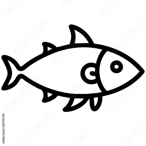 Albacore Tuna Icon. Animal Head Silhouette Icon Albacore Tuna. Flat Sign Graph Symbol for Your Website Design, Logo, App, UI.