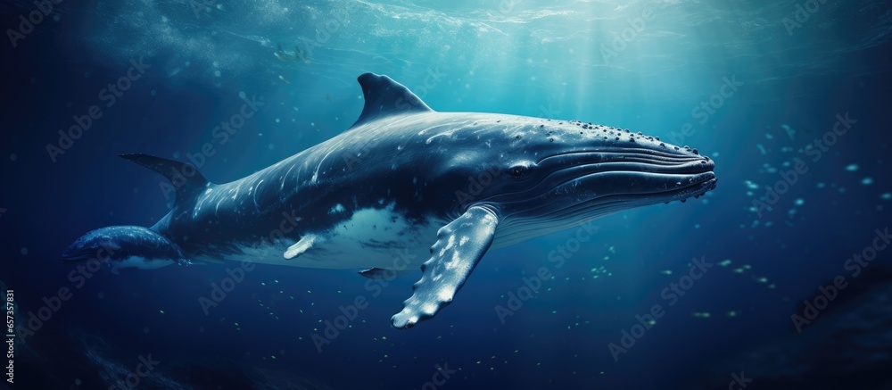 Whale mother and child With copyspace for text Whale mother and child With copyspace for text