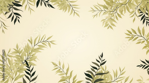 Generative AI, fern leaves on a beige background, plant branches, herbarium, background for advertising, empty space, floral, nature, eco-friendly, stylish, ikebana, space for text, forest, flower