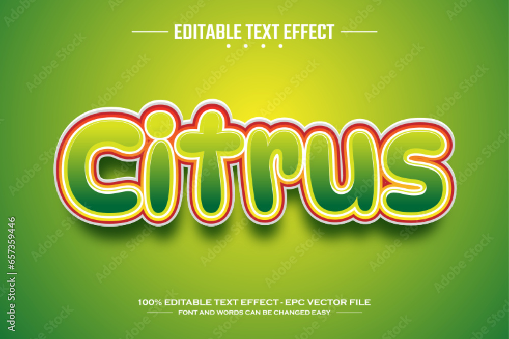 Citrus 3D editable text effect template Citrus 3D editable text effect template