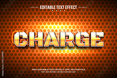 Charge 3D editable text effect template