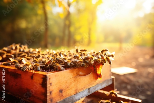 Beekeeping concept background