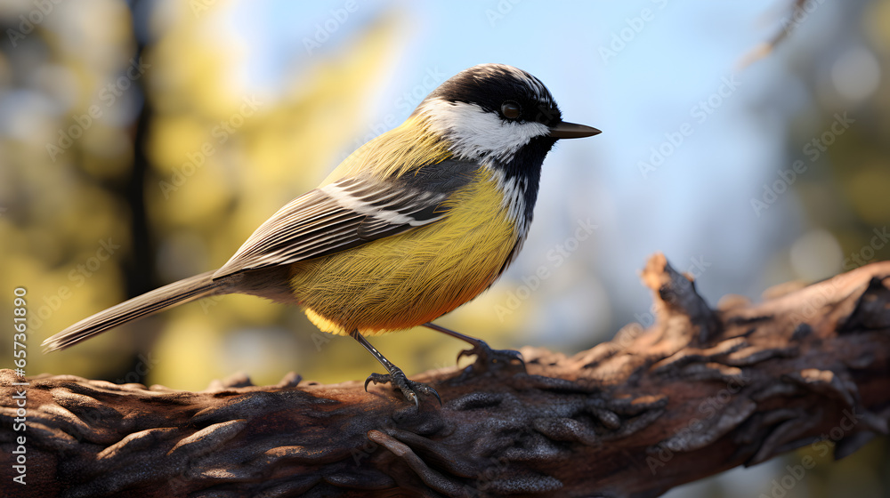 Obraz premium Small bird with tree branch