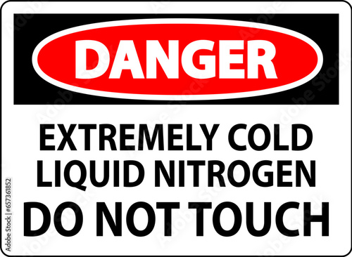 Danger Sign Extremely Cold Liquid Nitrogen Do Not Touch