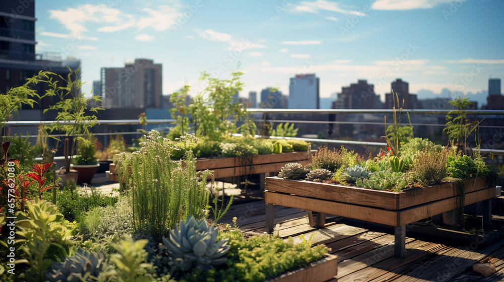 Fototapeta premium Garden on High. Experience a garden on high